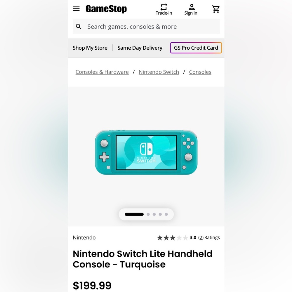 Nintendo Switch Lite Turquoise